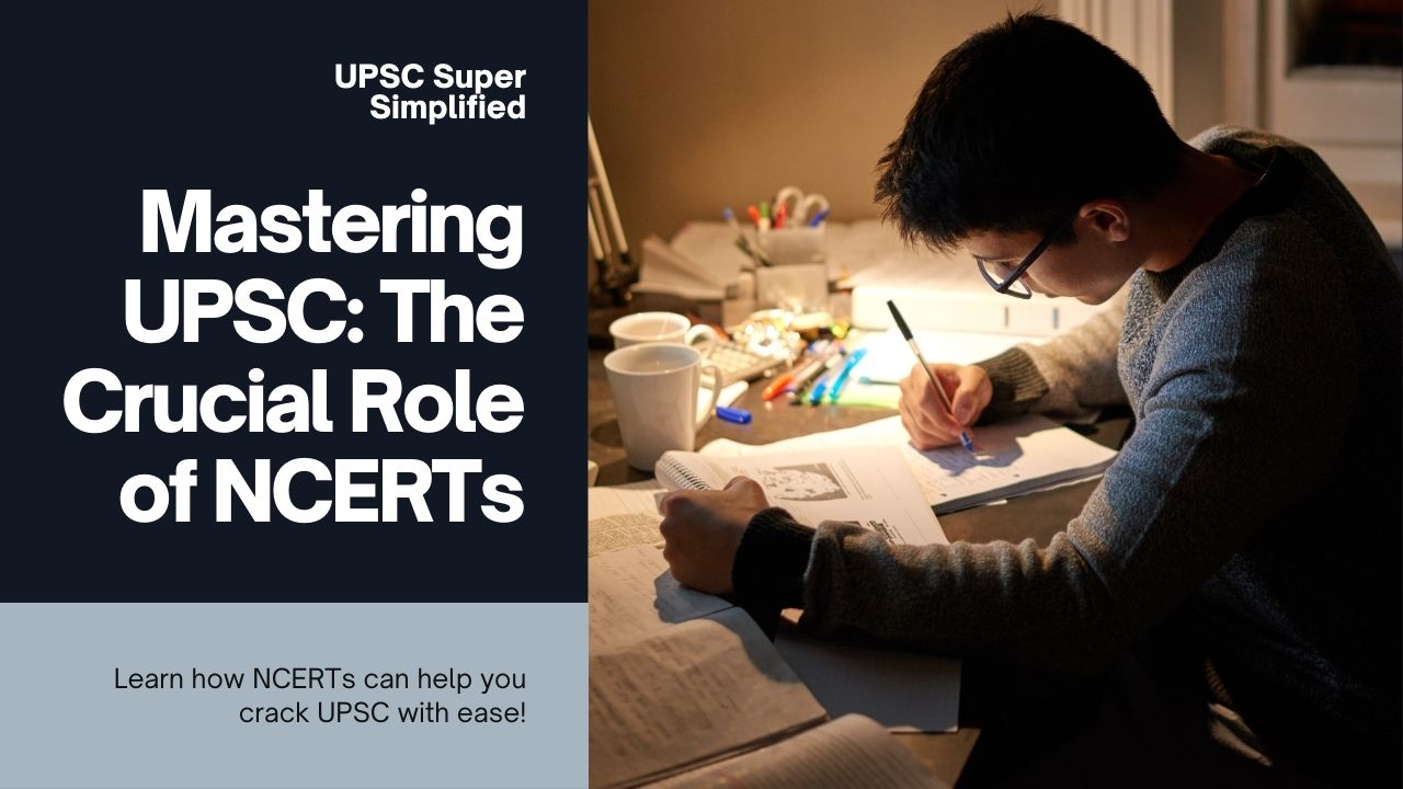 UPSC aspirants studying with NCERT textbooks for exam preparation